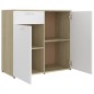 vidaXL Aparador madera contrachapada blanco y roble Sonoma 80x36x75 cm vidaXL Aparador madera contrachapada blanco y roble Sonoma 80x36x75 cm