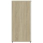 vidaXL Aparador madera contrachapada blanco y roble Sonoma 80x36x75 cm vidaXL Aparador madera contrachapada blanco y roble Sonoma 80x36x75 cm