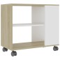 vidaXL Mesa auxiliar de madera contrachapada blanco roble 70x35x55 cm vidaXL Mesa auxiliar de madera contrachapada blanco roble 70x35x55 cm