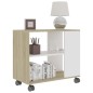 vidaXL Mesa auxiliar de madera contrachapada blanco roble 70x35x55 cm vidaXL Mesa auxiliar de madera contrachapada blanco roble 70x35x55 cm