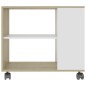 vidaXL Mesa auxiliar de madera contrachapada blanco roble 70x35x55 cm vidaXL Mesa auxiliar de madera contrachapada blanco roble 70x35x55 cm