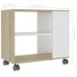 vidaXL Mesa auxiliar de madera contrachapada blanco roble 70x35x55 cm vidaXL Mesa auxiliar de madera contrachapada blanco roble 70x35x55 cm