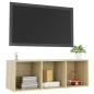 vidaXL Mueble para TV madera contrachapada roble Sonoma 107x35x37 cm