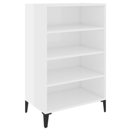 vidaXL Aparador de madera contrachapada blanco brillante 57x35x90 cm