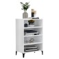 vidaXL Aparador de madera contrachapada blanco brillante 57x35x90 cm vidaXL Aparador de madera contrachapada blanco brillante 57x35x90 cm