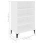 vidaXL Aparador de madera contrachapada blanco brillante 57x35x90 cm vidaXL Aparador de madera contrachapada blanco brillante 57x35x90 cm