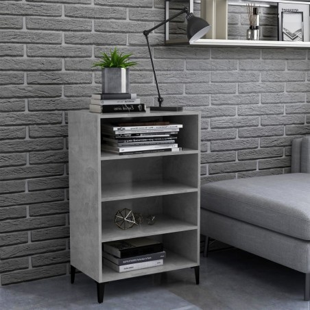 vidaXL Aparador de madera contrachapada gris hormigón 57x35x90 cm