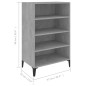 vidaXL Aparador de madera contrachapada gris hormigón 57x35x90 cm vidaXL Aparador de madera contrachapada gris hormigón 57x35x90 cm