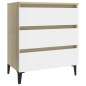 vidaXL Aparador madera contrachapada blanco y roble Sonoma 60x35x69 cm vidaXL Aparador madera contrachapada blanco y roble Sonoma 60x35x69 cm