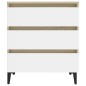 vidaXL Aparador madera contrachapada blanco y roble Sonoma 60x35x69 cm vidaXL Aparador madera contrachapada blanco y roble Sonoma 60x35x69 cm