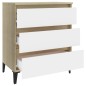 vidaXL Aparador madera contrachapada blanco y roble Sonoma 60x35x69 cm vidaXL Aparador madera contrachapada blanco y roble Sonoma 60x35x69 cm