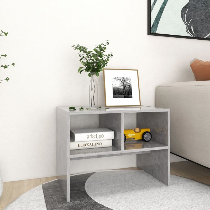 vidaXL Mesa auxiliar de madera contrachapada gris hormigón 60x40x45 cm vidaXL Mesa auxiliar de madera contrachapada gris hormigón 60x40x45 cm