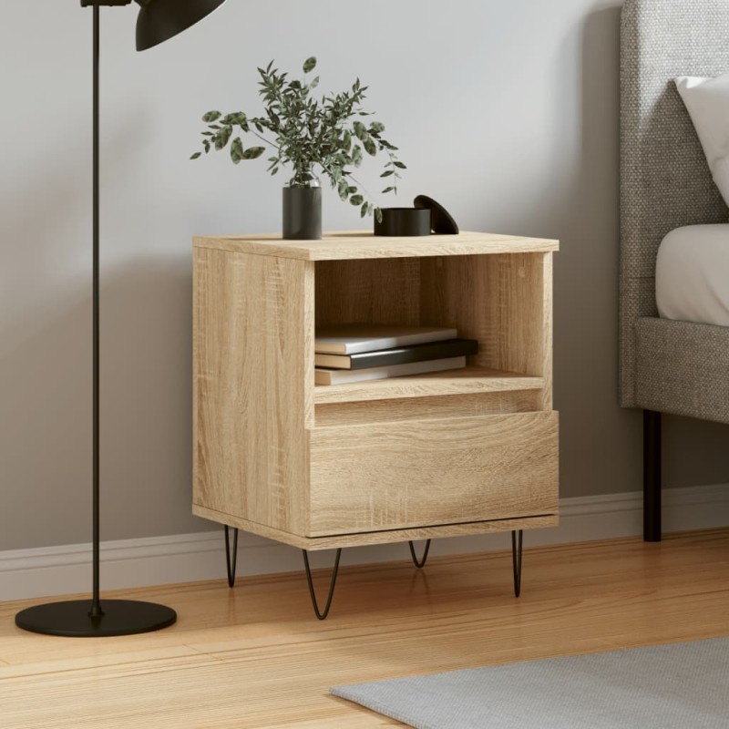 vidaXL Mesita de noche madera de ingeniería roble Sonoma 40x35x50 cm vidaXL Mesita de noche madera de ingeniería roble Sonoma 40x35x50 cm