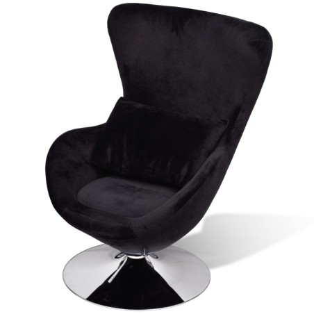 vidaXL Sillón en forma de huevo negro 