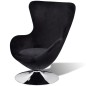 vidaXL Sillón en forma de huevo negro vidaXL Sillón en forma de huevo negro