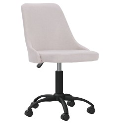 vidaXL Sillas de comedor giratorias 2 unidades tela color crema