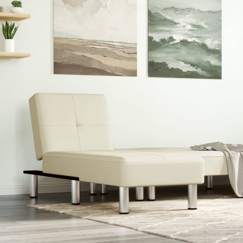 vidaXL Diván de cuero sintético color crema vidaXL Diván de cuero sintético color crema