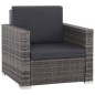 vidaXL Set de muebles de jardín 12 pzas y cojines ratán sintético gris vidaXL Set de muebles de jardín 12 pzas y cojines ratán sintético gris