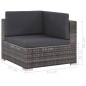vidaXL Set de muebles de jardín 12 pzas y cojines ratán sintético gris vidaXL Set de muebles de jardín 12 pzas y cojines ratán sintético gris