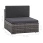 vidaXL Set de muebles de jardín 12 pzas y cojines ratán sintético gris vidaXL Set de muebles de jardín 12 pzas y cojines ratán sintético gris