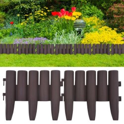 vidaXL Bordes de jardín 36 unidades PP marrón 10 m