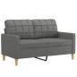 vidaXL Sofá de 2 plazas con cojines tela gris oscuro 120 cm vidaXL Sofá de 2 plazas con cojines tela gris oscuro 120 cm
