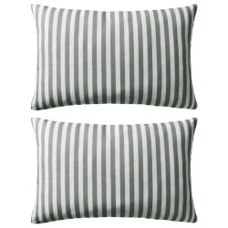 vidaXL Cojines para exterior a rayas 60x40 cm gris 2 unidades