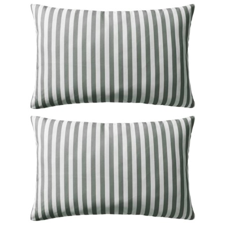vidaXL Cojines para exterior a rayas 60x40 cm gris 2 unidades