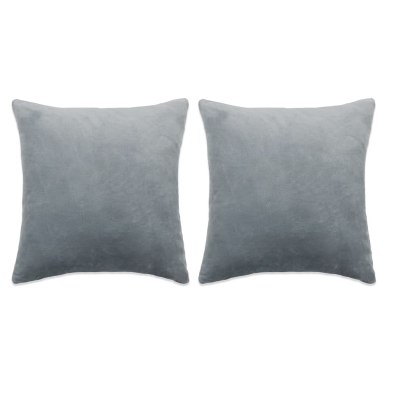 vidaXL Cojines de tela 60x60 cm gris 2 unidades vidaXL Cojines de tela 60x60 cm gris 2 unidades