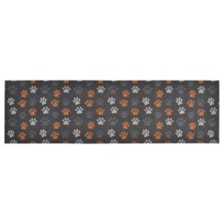 vidaXL Alfombra de cocina lavable terciopelo dibujo de patas 60x180 cm