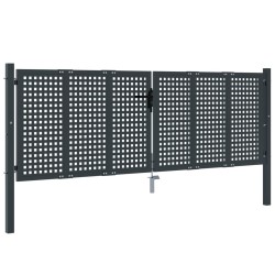 vidaXL Puerta de jardín acero gris antracita 300x125 cm