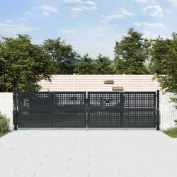 vidaXL Puerta de jardín acero gris antracita 400x125 cm