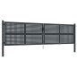 vidaXL Puerta de jardín acero gris antracita 400x125 cm vidaXL Puerta de jardín acero gris antracita 400x125 cm