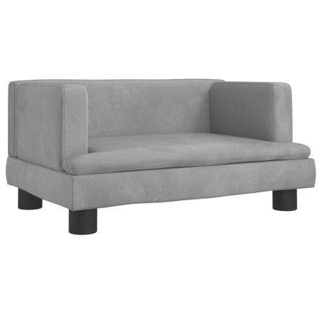 vidaXL Cama para perros de terciopelo gris claro 60x40x30 cm