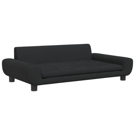 vidaXL Cama para perros de terciopelo negra 100x54x33 cm