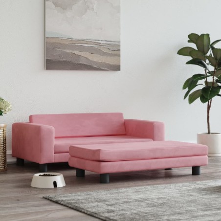 vidaXL Cama para perros con extensión terciopelo rosa 100x50x30 cm