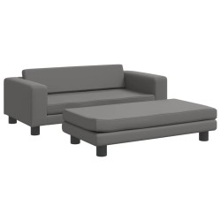 vidaXL Cama de perros con extensión cuero sintético gris 100x50x30 cm