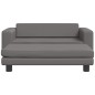 vidaXL Cama de perros con extensión cuero sintético gris 100x50x30 cm vidaXL Cama de perros con extensión cuero sintético gris 100x50x30 cm
