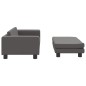 vidaXL Cama de perros con extensión cuero sintético gris 100x50x30 cm vidaXL Cama de perros con extensión cuero sintético gris 100x50x30 cm