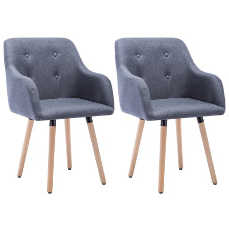 vidaXL Sillas de comedor 2 unidades tela gris oscuro