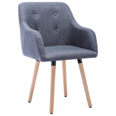 vidaXL Sillas de comedor 2 unidades tela gris oscuro