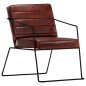 vidaXL Sillón de cuero auténtico marrón oscuro vidaXL Sillón de cuero auténtico marrón oscuro