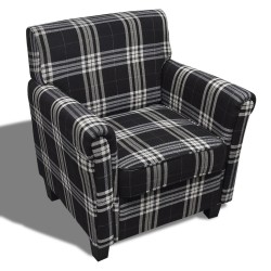 vidaXL Sillón con cojín de tela negro