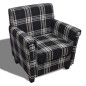 vidaXL Sillón con cojín de tela negro vidaXL Sillón con cojín de tela negro