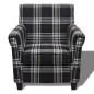 vidaXL Sillón con cojín de tela negro vidaXL Sillón con cojín de tela negro