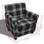 vidaXL Sillón con cojín de tela negro vidaXL Sillón con cojín de tela negro