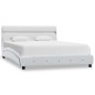 vidaXL Estructura de cama con LED cuero sintético blanco 160x200 cm vidaXL Estructura de cama con LED cuero sintético blanco 160x200 cm