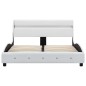 vidaXL Estructura de cama con LED cuero sintético blanco 160x200 cm vidaXL Estructura de cama con LED cuero sintético blanco 160x200 cm