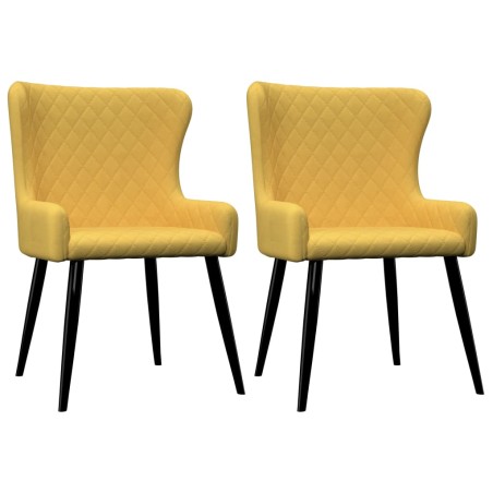 vidaXL Sillas de comedor 2 unidades tela amarillo