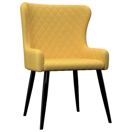 vidaXL Sillas de comedor 2 unidades tela amarillo